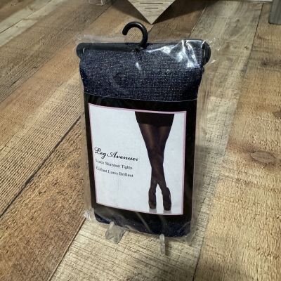 Leg Avenue Shimmer Tights 90-165 Lbs Black  Metallic Lurex Made in USA